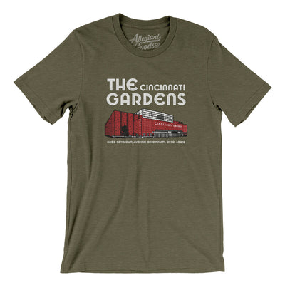 Cincinnati Gardens Arena Men/Unisex T-Shirt-Heather Olive-Allegiant Goods Co. Vintage Sports Apparel