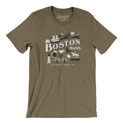 Boston Things Men/Unisex T-Shirt-Heather Olive-Allegiant Goods Co. Vintage Sports Apparel