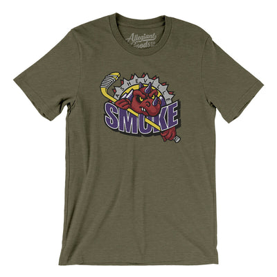 Asheville Smoke Men/Unisex T-Shirt-Heather Olive-Allegiant Goods Co. Vintage Sports Apparel