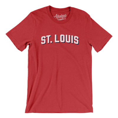 St Louis Varsity Men/Unisex T-Shirt-Heather Red-Allegiant Goods Co. Vintage Sports Apparel