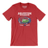 Arlington Stadium Men/Unisex T-Shirt-Heather Red-Allegiant Goods Co. Vintage Sports Apparel