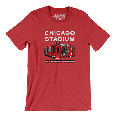 Chicago Stadium Men/Unisex T-Shirt-Heather Red-Allegiant Goods Co. Vintage Sports Apparel