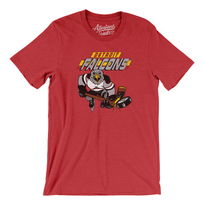 Detroit Falcons Men/Unisex T-Shirt-Heather Red-Allegiant Goods Co. Vintage Sports Apparel