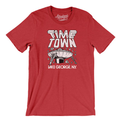 Lake George Time Town Men/Unisex T-Shirt-Heather Red-Allegiant Goods Co. Vintage Sports Apparel