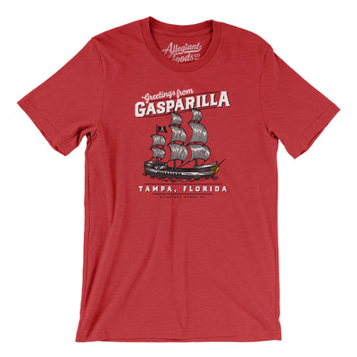 Greetings From Gasparilla Men/Unisex T-Shirt-Heather Red-Allegiant Goods Co. Vintage Sports Apparel