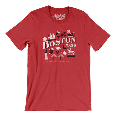 Boston Things Men/Unisex T-Shirt-Heather Red-Allegiant Goods Co. Vintage Sports Apparel