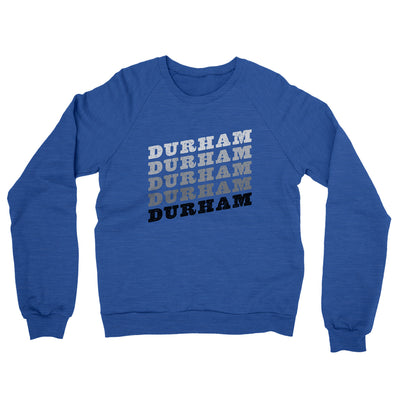 Durham Vintage Repeat Midweight French Terry Crewneck Sweatshirt-Heather Royal-Allegiant Goods Co. Vintage Sports Apparel