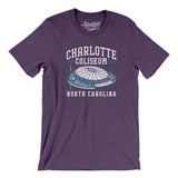 Charlotte Coliseum Men/Unisex T-Shirt-Heather Team Purple-Allegiant Goods Co. Vintage Sports Apparel