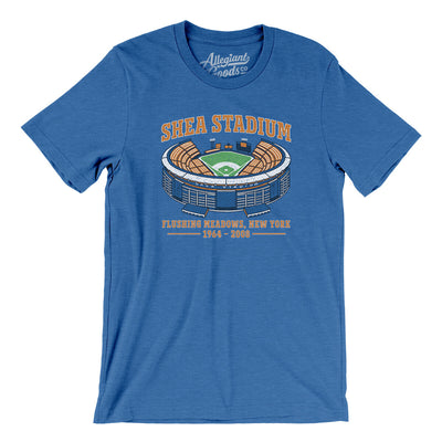 Shea Stadium Men/Unisex T-Shirt-Heather True Royal-Allegiant Goods Co. Vintage Sports Apparel