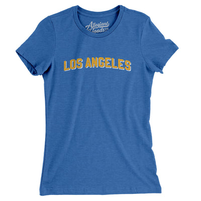 Los Angeles Varsity Women's T-Shirt-Heather True Royal-Allegiant Goods Co. Vintage Sports Apparel