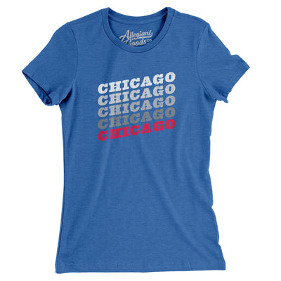 Chicago Vintage Repeat Women's T-Shirt-Heather True Royal-Allegiant Goods Co. Vintage Sports Apparel