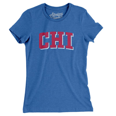 Chi Varsity Women's T-Shirt-Heather True Royal-Allegiant Goods Co. Vintage Sports Apparel