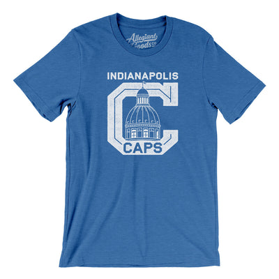 Indianapolis Caps Men/Unisex T-Shirt-Heather True Royal-Allegiant Goods Co. Vintage Sports Apparel