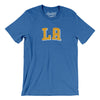 L.a. Varsity Men/Unisex T-Shirt-Heather True Royal-Allegiant Goods Co. Vintage Sports Apparel