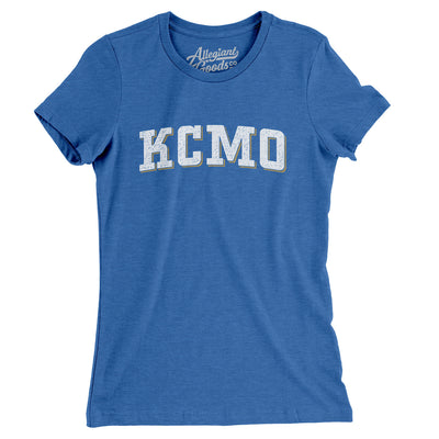 Kcmo Varsity Women's T-Shirt-Heather True Royal-Allegiant Goods Co. Vintage Sports Apparel