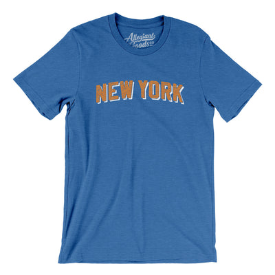 New York Varsity Men/Unisex T-Shirt-Heather True Royal-Allegiant Goods Co. Vintage Sports Apparel