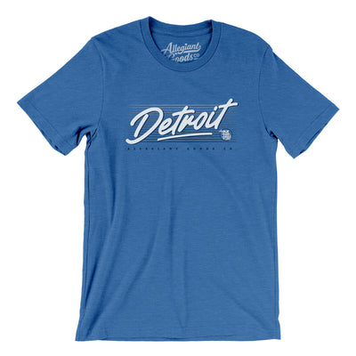 Detroit Retro Men/Unisex T-Shirt-Heather True Royal-Allegiant Goods Co. Vintage Sports Apparel