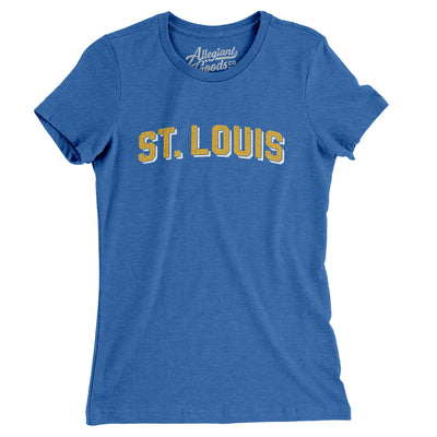 St Louis Varsity Women's T-Shirt-Heather True Royal-Allegiant Goods Co. Vintage Sports Apparel