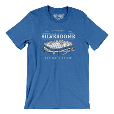 Pontiac Silverdome Men/Unisex T-Shirt-Heather True Royal-Allegiant Goods Co. Vintage Sports Apparel