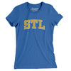 Stl Varsity Women's T-Shirt-Heather True Royal-Allegiant Goods Co. Vintage Sports Apparel