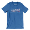 New York Retro Men/Unisex T-Shirt-Heather True Royal-Allegiant Goods Co. Vintage Sports Apparel