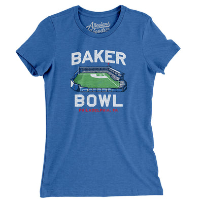Baker Bowl Women's T-Shirt-Heather True Royal-Allegiant Goods Co. Vintage Sports Apparel