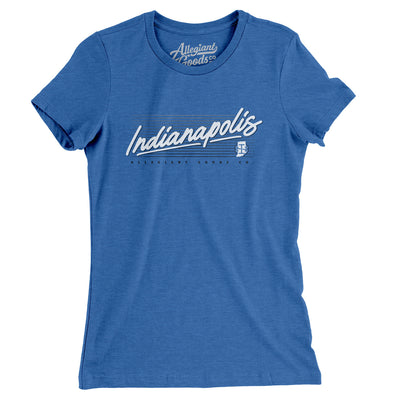 Indianapolis Retro Women's T-Shirt-Heather True Royal-Allegiant Goods Co. Vintage Sports Apparel