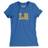 L.a. Varsity Women's T-Shirt-Heather True Royal-Allegiant Goods Co. Vintage Sports Apparel
