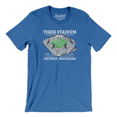 Tiger Stadium Men/Unisex T-Shirt-Heather True Royal-Allegiant Goods Co. Vintage Sports Apparel