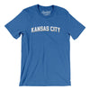 Kansas City Varsity Men/Unisex T-Shirt-Heather True Royal-Allegiant Goods Co. Vintage Sports Apparel