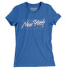 New York Retro Women's T-Shirt-Heather True Royal-Allegiant Goods Co. Vintage Sports Apparel