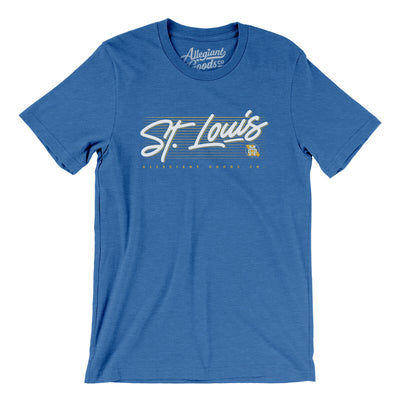 St. Louis Retro Men/Unisex T-Shirt-Heather True Royal-Allegiant Goods Co. Vintage Sports Apparel