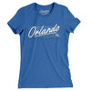 Orlando Retro Women's T-Shirt-Heather True Royal-Allegiant Goods Co. Vintage Sports Apparel