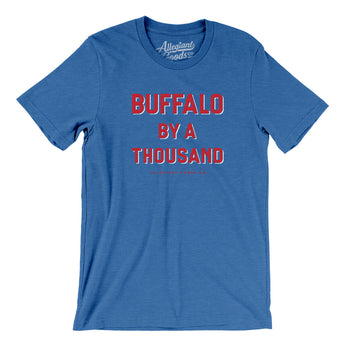 Buffalo Football By A Thousand Men/Unisex T-Shirt-Heather True Royal-Allegiant Goods Co. Vintage Sports Apparel