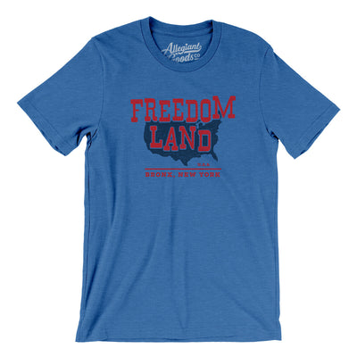 Freedomland Usa Men/Unisex T-Shirt-Heather True Royal-Allegiant Goods Co. Vintage Sports Apparel