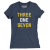 Indianapolis 317 Area Code Women's T-Shirt-Indigo-Allegiant Goods Co. Vintage Sports Apparel