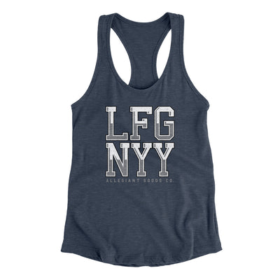 Lfg Nyy Women's Racerback Tank-Indigo-Allegiant Goods Co. Vintage Sports Apparel