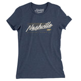 Nashville Retro Women's T-Shirt-Indigo-Allegiant Goods Co. Vintage Sports Apparel
