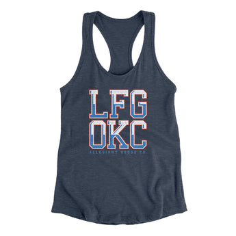 Lfg Okc Women's Racerback Tank-Indigo-Allegiant Goods Co. Vintage Sports Apparel