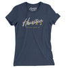 Houston Overprint Women's T-Shirt-Indigo-Allegiant Goods Co. Vintage Sports Apparel