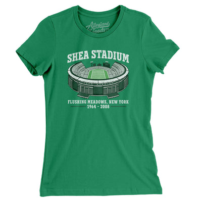 Shea Stadium Women's T-Shirt-Kelly Green-Allegiant Goods Co. Vintage Sports Apparel