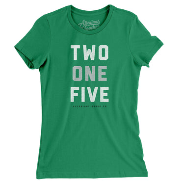 Philadelphia 215 Women's T-Shirt-Kelly Green-Allegiant Goods Co. Vintage Sports Apparel