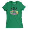 New Orleans King Cake Women's T-Shirt-Kelly Green-Allegiant Goods Co. Vintage Sports Apparel
