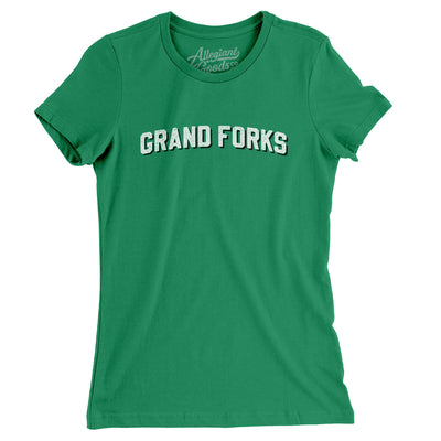Grand Forks North Dakota Varsity Women's T-Shirt-Kelly-Allegiant Goods Co. Vintage Sports Apparel