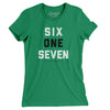 Boston 617 Women's T-Shirt-Kelly-Allegiant Goods Co. Vintage Sports Apparel