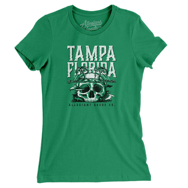 Tampa Florida Pirate Skull Gasparilla Women's T-Shirt-Allegiant Goods Co. Vintage Sports Apparel