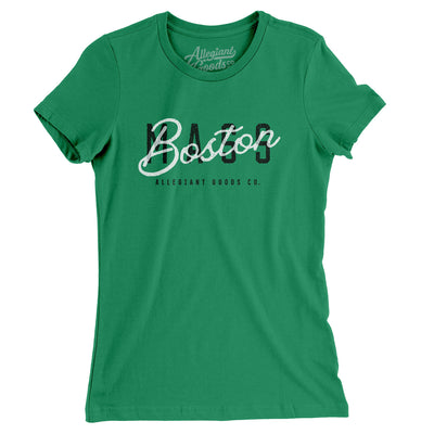 Boston Overprint Women's T-Shirt-Kelly-Allegiant Goods Co. Vintage Sports Apparel