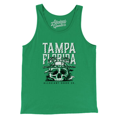 Tampa Florida Pirate Skull Gasparilla Men/Unisex Tank Top-Allegiant Goods Co. Vintage Sports Apparel