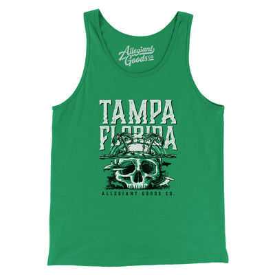 Tampa Florida Pirate Skull Gasparilla Men/Unisex Tank Top-Kelly-Allegiant Goods Co. Vintage Sports Apparel