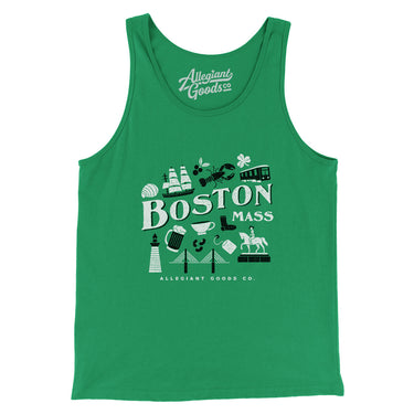 Boston Things Men/Unisex Tank Top-Kelly-Allegiant Goods Co. Vintage Sports Apparel